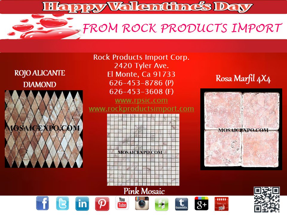 #NEW PRODUCTS #NEWDESIGNS OF #MARBLETILE in #RojoAlicanteDiamond #PinkMosaic #RosaMarfil only at ROCKPRODUCTSIMPORT.COM  #interiordesign