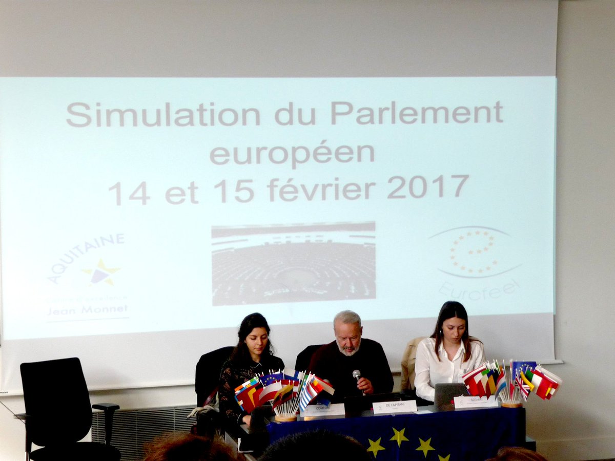 EurofeelBdx's tweet photo. Simulation du @Europarl_FR organisé avec le #CEJMA à @ScPoBx aujourd'hui et demain ! Séance publique mercredi à 11h45 amphi La Boétie https://t.co/DaB9Dp7pin