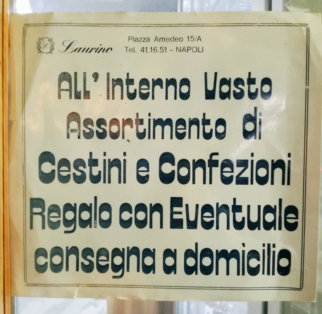 CaroScr's tweet photo. Totally random choice of typeface in a bar in #Naples #loveit https://t.co/ZN353bfSF8