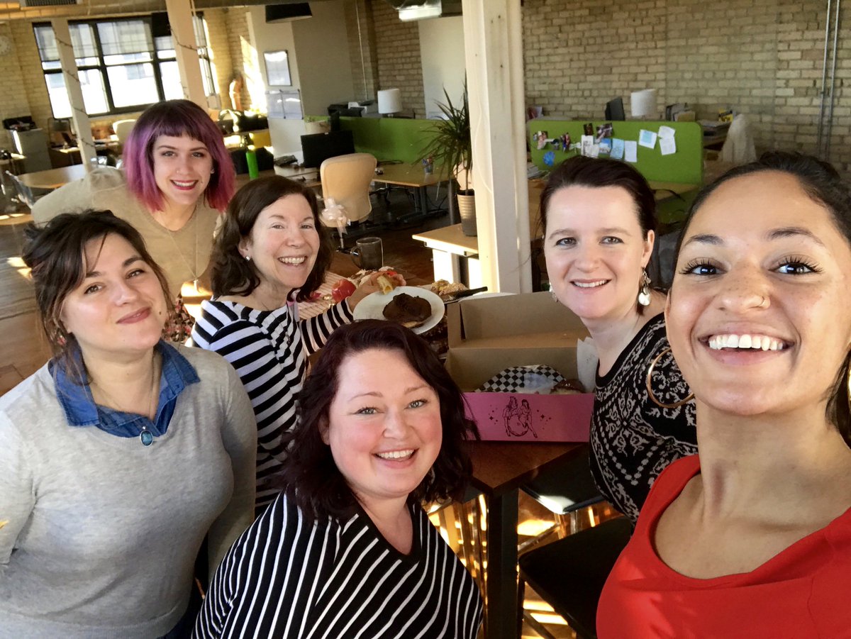 REALInsightInc's tweet photo. It's a Happy Gal-entine's Day here at REAL Insight, complete with treats from @GlamDollDonuts <3 <3 https://t.co/TBKZMBQRap