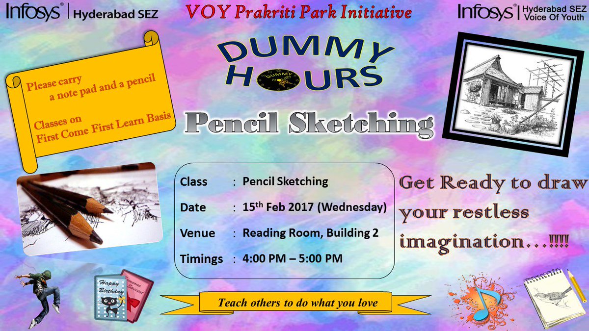 VOYPrakritiPark's tweet photo. Learn the art of pencil sketching In #dummyhours at #HydSez #pencilsketching #SmartInfyHyd #VoY https://t.co/pCWeQ1cc3C