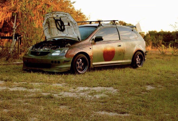 jdmrats's tweet photo. Neck breaker                                              #jdm #honda #jdmrat #nofucksgiven #slammed #ruined #ep3 #hatch #patina #ratstyle https://t.co/hJvidGTUkg