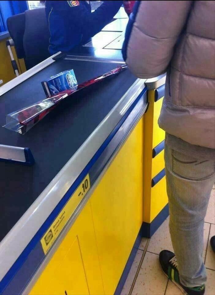 UKCopHumour's tweet photo. We were behind this guy in Lidl today...
Good luck mate! 😂 #Valentinesday https://t.co/tLBLmG69lR