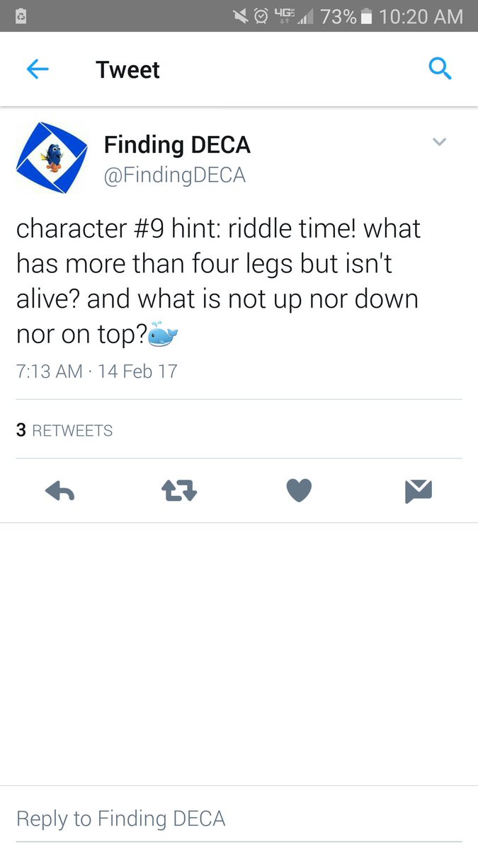 FindingDECA's tweet image. hint about character #9: it's out of sight at normal eye level🐳