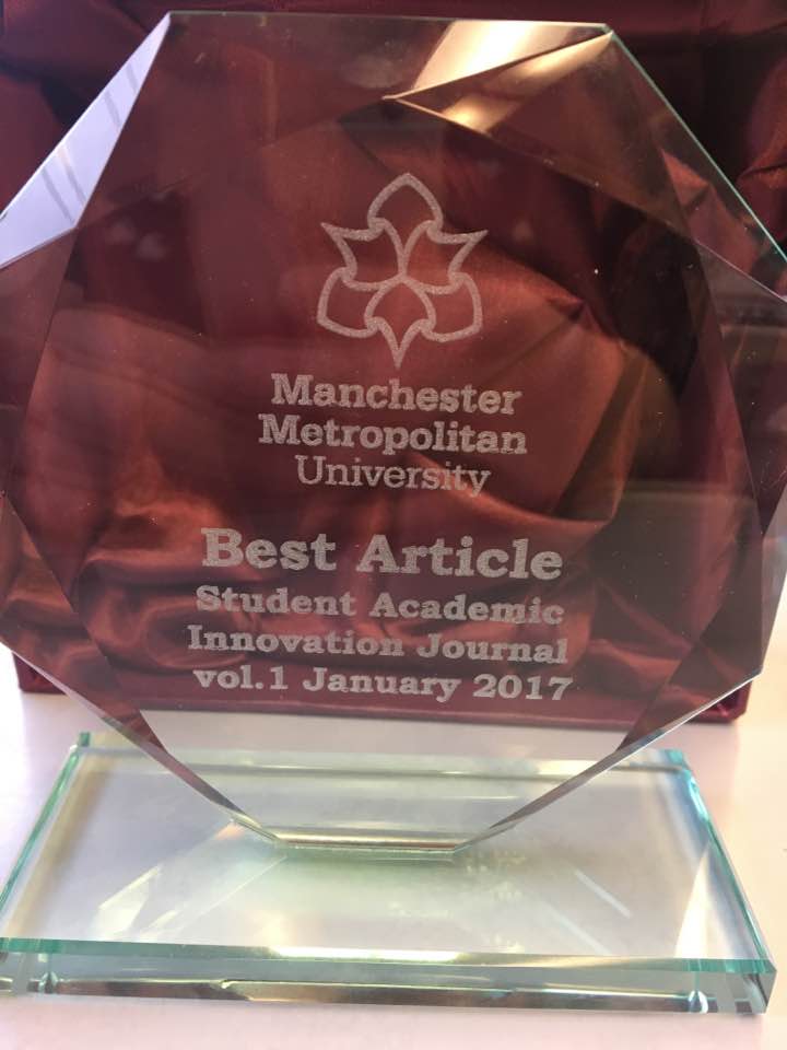<a href="/JustSAI_ing/">SAI Journal</a> Journal awards - first ever edition. Best article went to <a href="/TraciLou/">Tracey Williams</a> 3rd yr undrgrad <a href="/Abusestudiesmmu/">AbusestudiesMMU</a> <a href="/MMUPsychology/">Manchester Met Uni Psychology</a> Congrats!