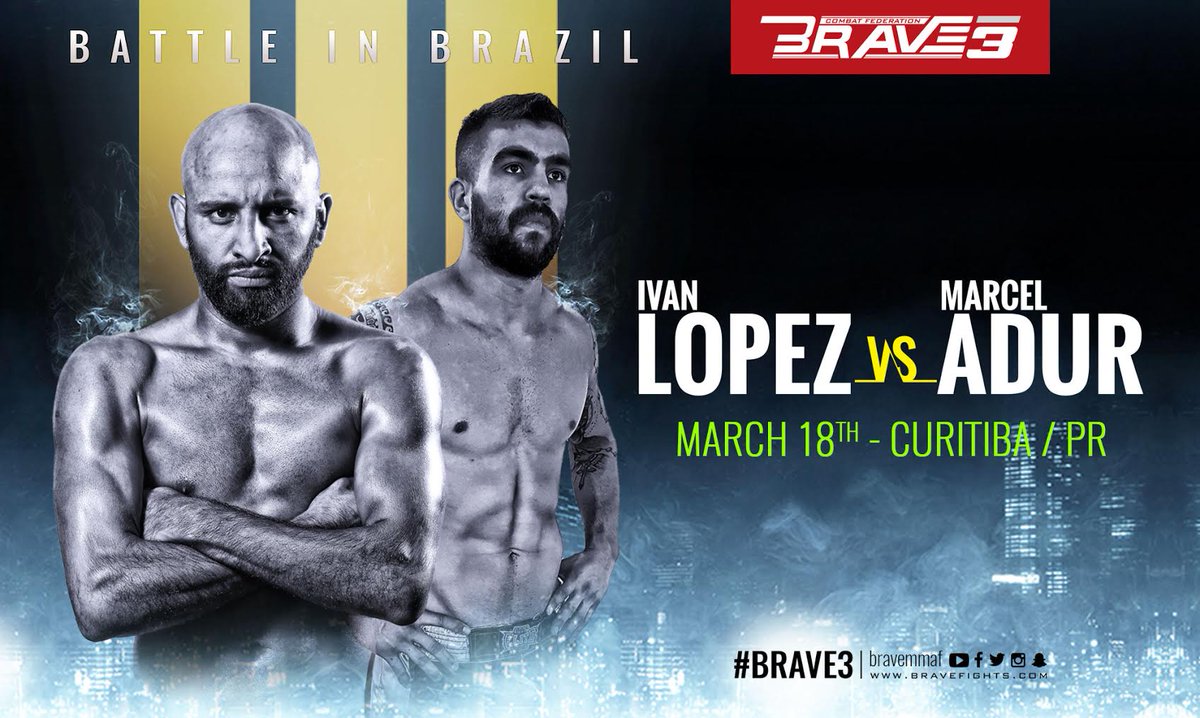 Confirmado: El mexicano Iván López se enfrentará a Marcel Abdur, el 18 de marzo en Brave 3, desde Curitiba, Brasil. ¡Vamos México!