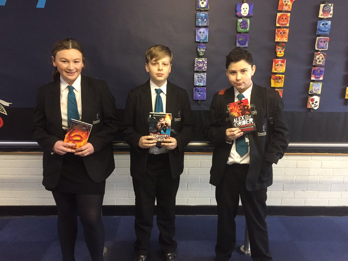 RastrickEnglish's tweet photo. 3 prize winners from Year 8 assembly last week, useful for Friday Form Time Reading! Have a look at some of these titles for over half term. https://t.co/2tK8pMW0z5