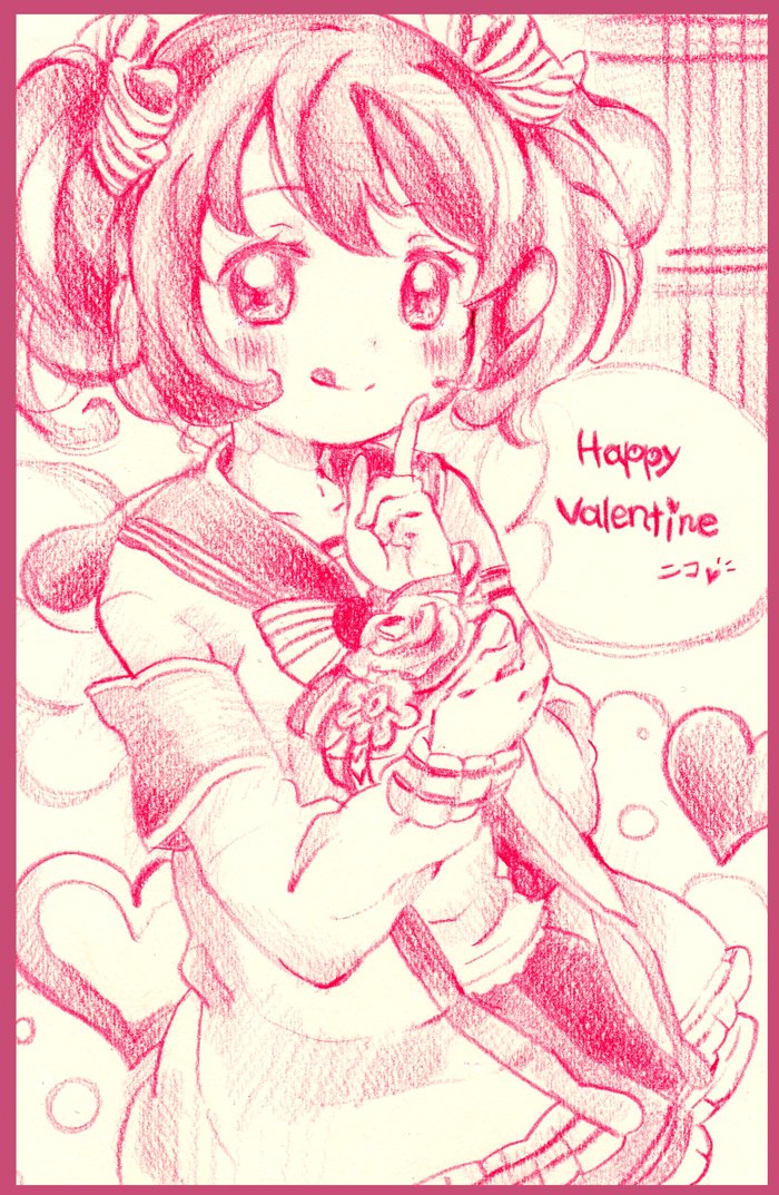 Happy Valentine°˖✧◝(⁰▿⁰)◜✧˖°
バレンタインにこちゃんぐりぐり色鉛筆で描いてみた!楽しかった～
#ラブライブ 