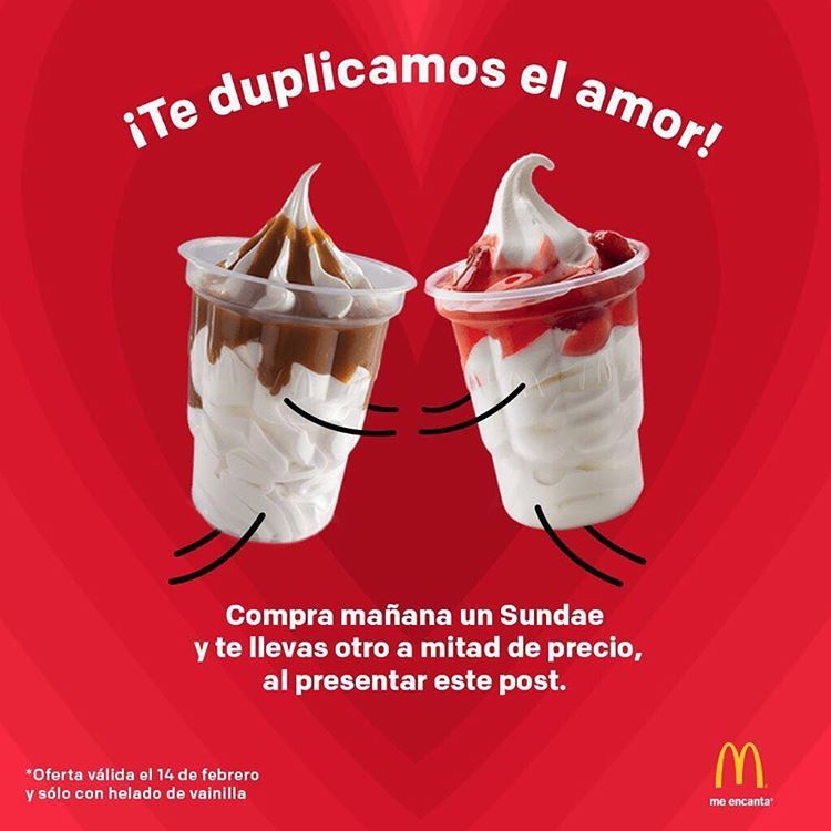Fideliumfans's tweet photo. Comparte esta oferta en @mcdonaldssantiago con esa persona especial. 
#SanValentin2017 #RedFidelium #FideliumCard #Imloveit https://t.co/H1i1hOc9Me