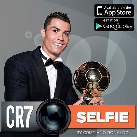 Cristiano's tweet photo. Have you seen the new update of @cr7selfie? Now you can have a selfie with me and the Ballon D’or!
Try it now ✌📸 #CR7Selfie #FanWithACause https://t.co/ob8y6i4W62