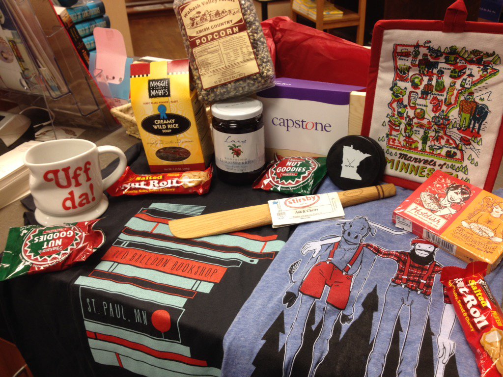 SusanTunis's tweet photo. Thank you, @CapstonePub! Returned to work after a week's illness to find your wonderful MN basket! #Wi12 mementos! https://t.co/BC8ViZ1I6K