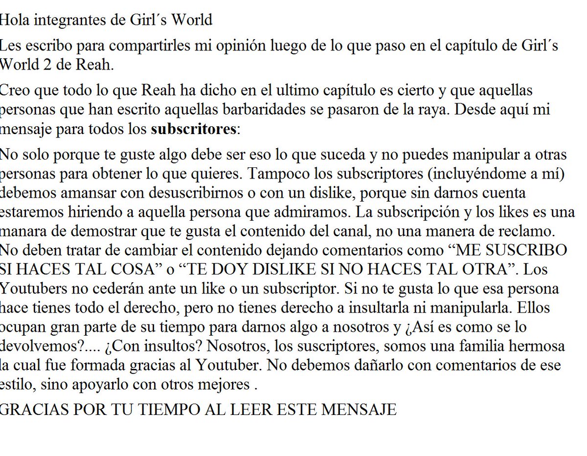 alexyashonnen's tweet photo. @LadyReahOfi  @LiliCrossing1 @inpinkMel  Por favor lean este mensaje. Las quiero con todo mi corazón https://t.co/KKFzZ5RoKQ