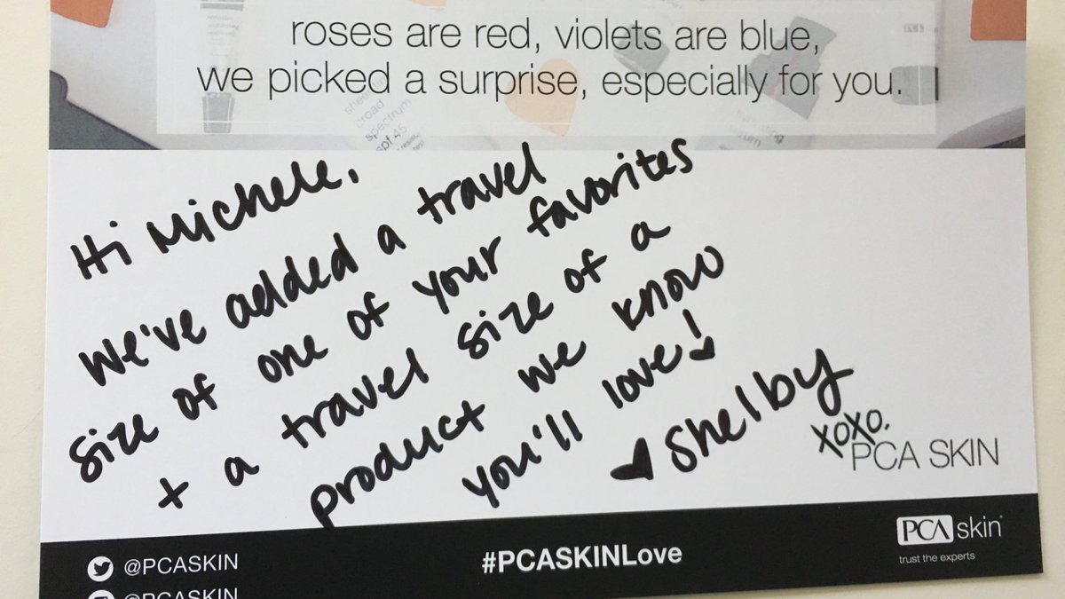 PCASKIN's tweet photo. Michele from FL just got extra travel sizes with her order from https://t.co/Gf49qOfIqF. What will you get? #PCASKINLove #ValentinesDay https://t.co/gIYxOCpkFf