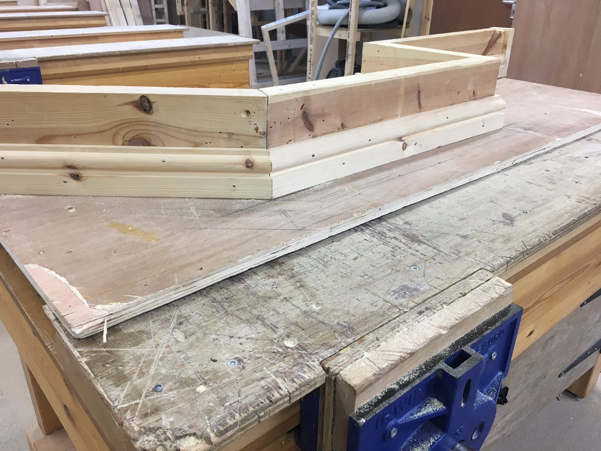 constructionERC's tweet photo. #Level1JoinersERC completing some awesome mitres today finishing off their skirting unit #handskills https://t.co/E4KKIZYFZ9