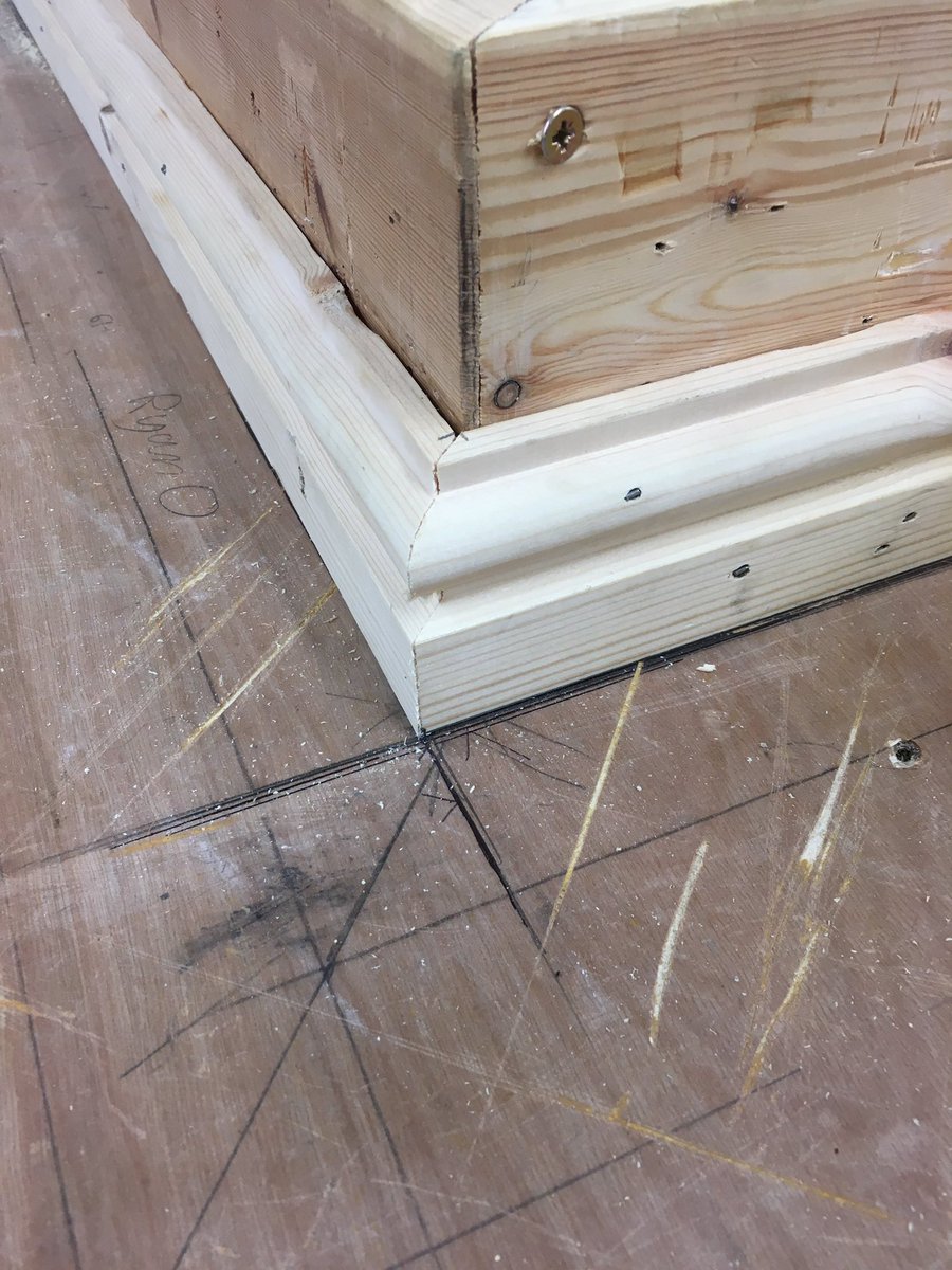 constructionERC's tweet photo. #Level1JoinersERC completing some awesome mitres today finishing off their skirting unit #handskills https://t.co/E4KKIZYFZ9