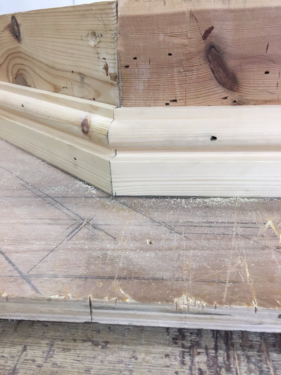 constructionERC's tweet photo. #Level1JoinersERC completing some awesome mitres today finishing off their skirting unit #handskills https://t.co/E4KKIZYFZ9