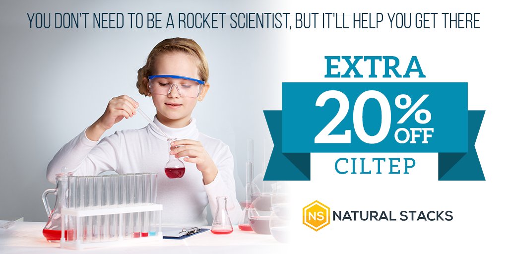 YesWellness's tweet photo. You don't need to be a rocket scientist, but it will help you get there. Extra 20% OFF #Ciltep from @naturalstacks https://t.co/c3b3A3ASYQ https://t.co/GsQcuXQnwa