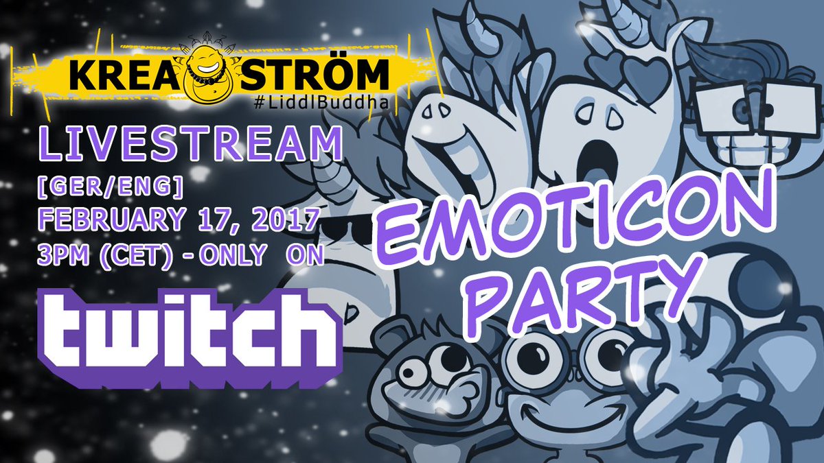 LiddlBuddha's tweet photo. EMOTICON-PARTY!!! 
am Freitag um 15:00Uhr 
https://t.co/hFnms486rT

Wir sehen uns! 
#LiddlBuddha #Kreaström #twitch #creative #twitchde https://t.co/MgJaX4UXEZ