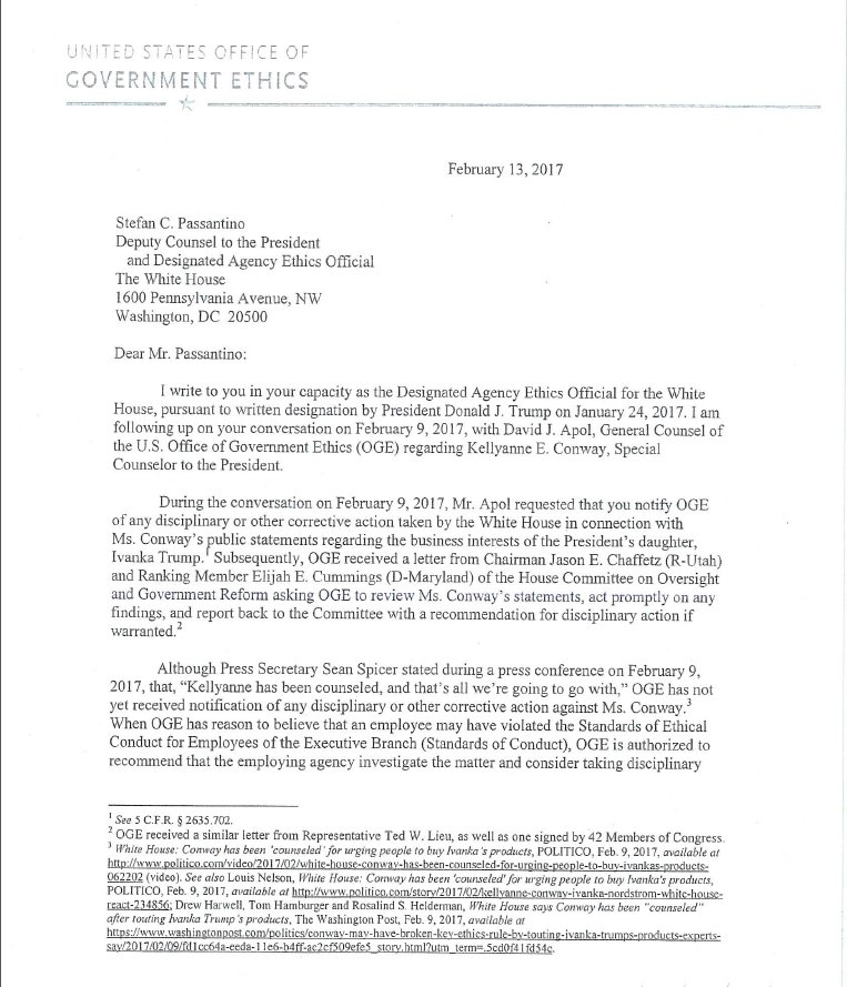 NBCNightlyNews's tweet photo. BREAKING: US Office of Gov't Ethics recommends White House consider taking disciplinary action against Kellyanne Conway. https://t.co/pSGIEF7NFG