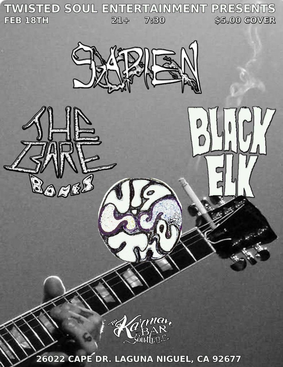 aceofheartsfox's tweet photo. SoCal peeps! My band @thebareboneshb is playing a show at The Karman Bar this Saturday :D Come hang out with us and listen to some bands! https://t.co/RylkLYYpp8