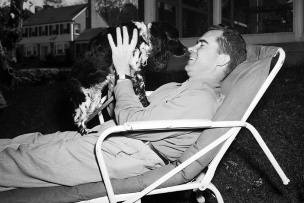 allgoodtales's tweet photo. Tomorrow on @HighNoonNT with @ghook #4 Media Moment that shaped the world. When Richard Nixon was saved by his dog checkers https://t.co/kRFdZAOwWZ