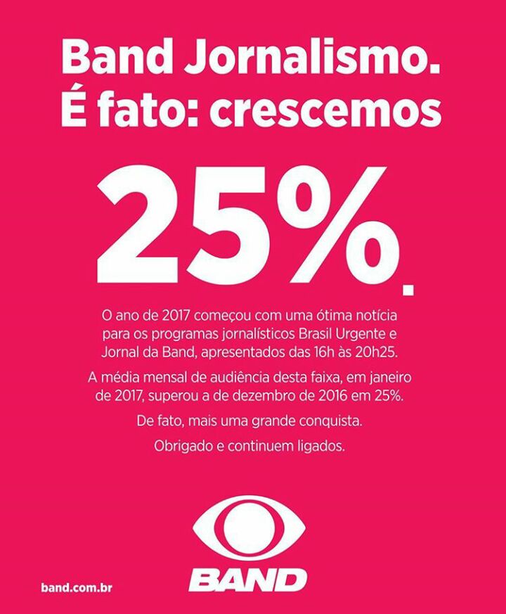 BandAmazonas's tweet image. O jornalismo da Band está cada dia mais forte! 💪 #Crescemos #JuntosNaBand