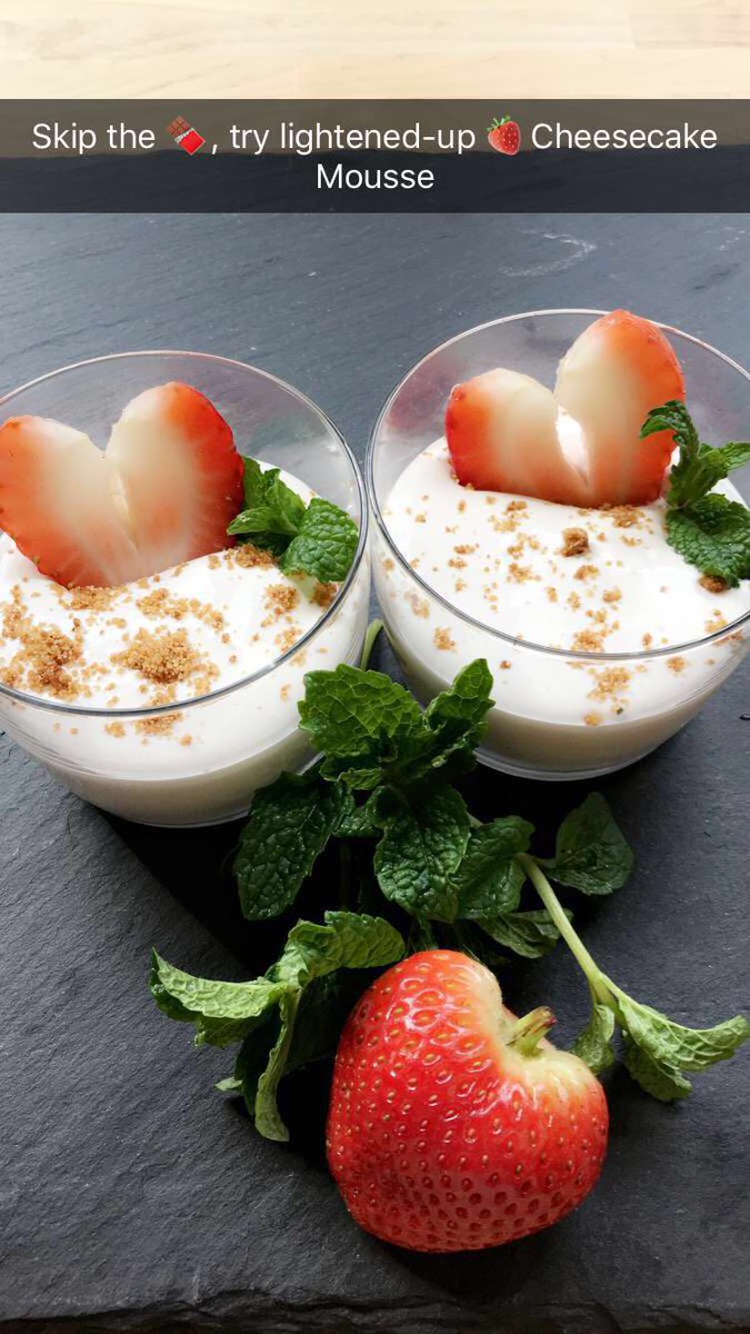 Chobani's tweet photo. Spoon in together with our lightened-up Strawberry Cheesecake Mousse. More on Snapchat (๐ป chobani). #madewithchobani #ValentinesDay https://t.co/3WyFynM1mY