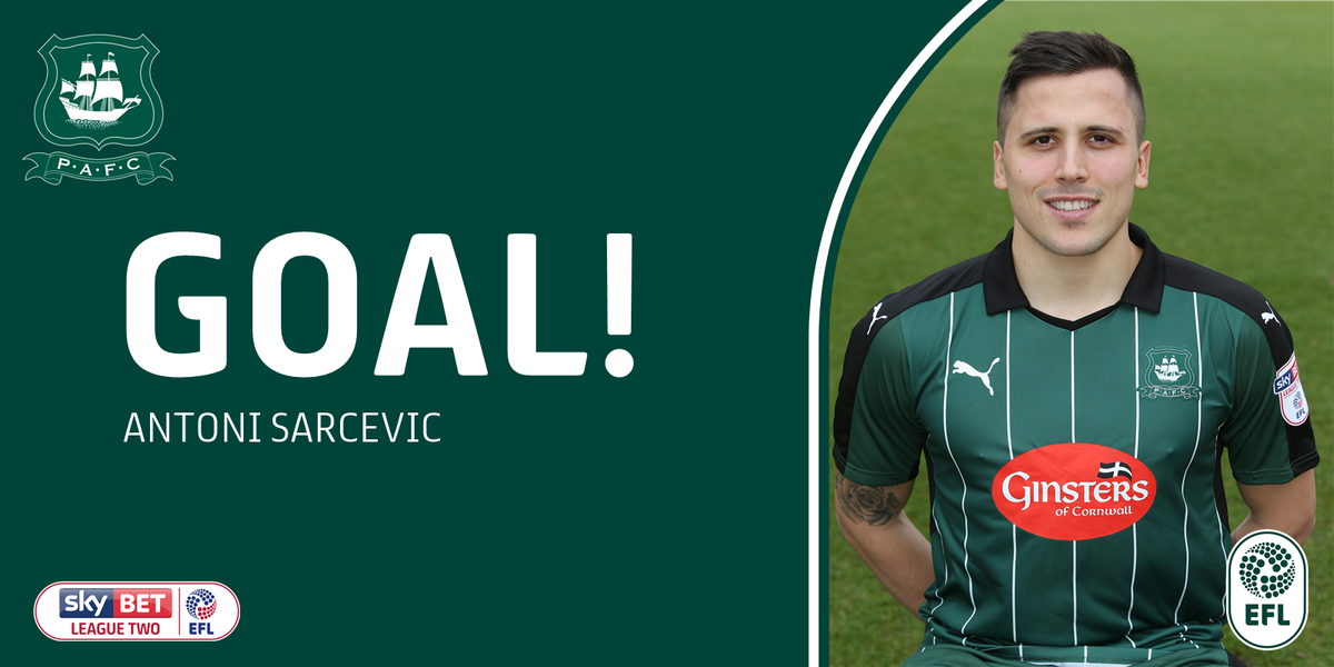 Argyle's tweet photo. Goal #pafc 1-0 #ARGLEY https://t.co/F4tUpyXFOB