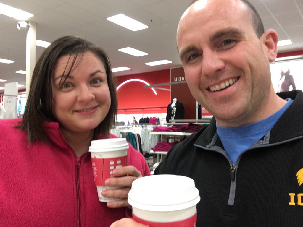 BarryinIowa's tweet photo. This is what a Valentine's Day date w your wife looks like when you're closing in on 40. #StarbucksatTarget https://t.co/Vkq4Dj7fOm