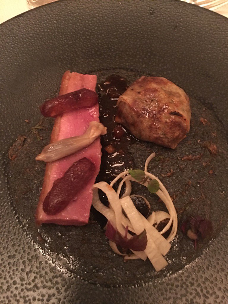 MarthaStewart's tweet photo. Main course is duck and very well prepared @restaurant Daniel  happy Valentine's Day https://t.co/rwSrl9546C