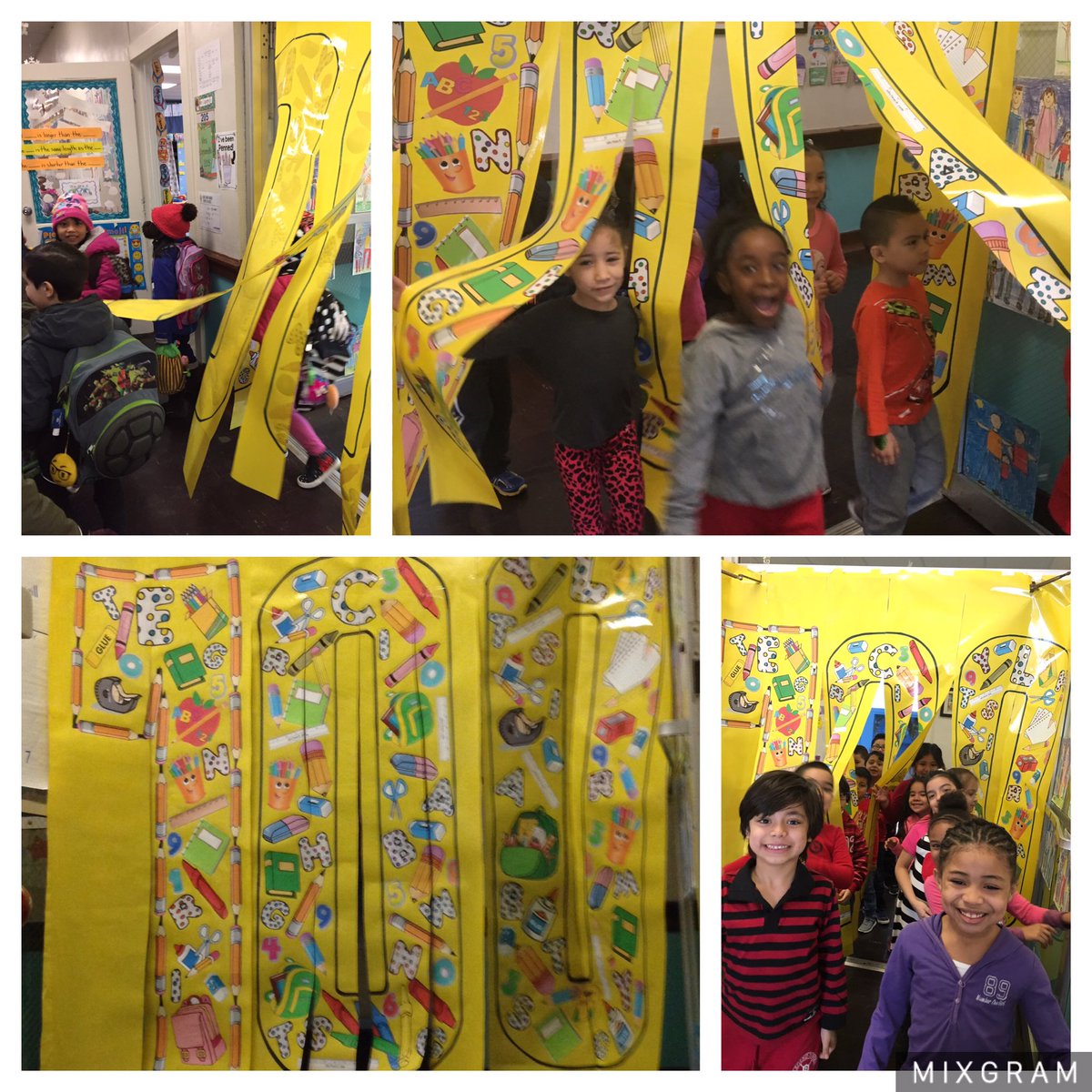 The students at ELC marched Into school for the 100th time this school year &amp; they were super excited!!#PCpride #makelearningfun #100thday