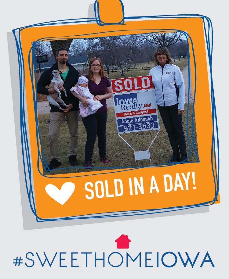 IowaRealty's tweet photo. Cedar Rapids agent Angie Allebach sold this home in just one day! Congratulations to the happy new homeowners! #sweethomeiowa #soldinaday https://t.co/JseSagOu2S