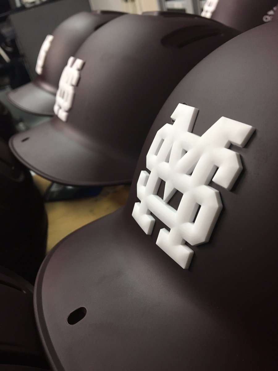 prohelmetdecals's tweet photo. Raised, 3-D batting helmet logos for 2017 @HailStateBB #HailState @prohelmetdecals @WebGemz @TheWONbrand https://t.co/b09kw6lqBF