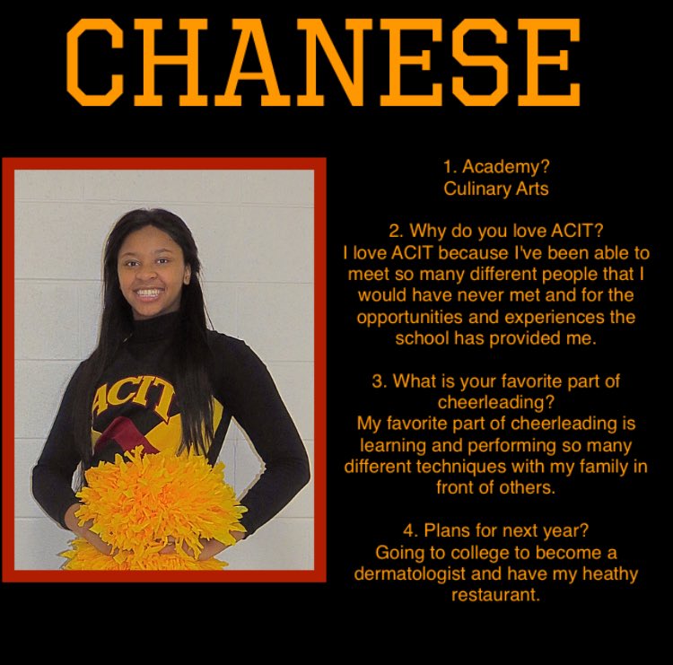 ACITcheer's tweet photo. Representing our culinary arts academy.. Chanese 👩‍🍳🍽 #seniorweek #redhawkruckus #acitcheer https://t.co/CVhvRiPfhj