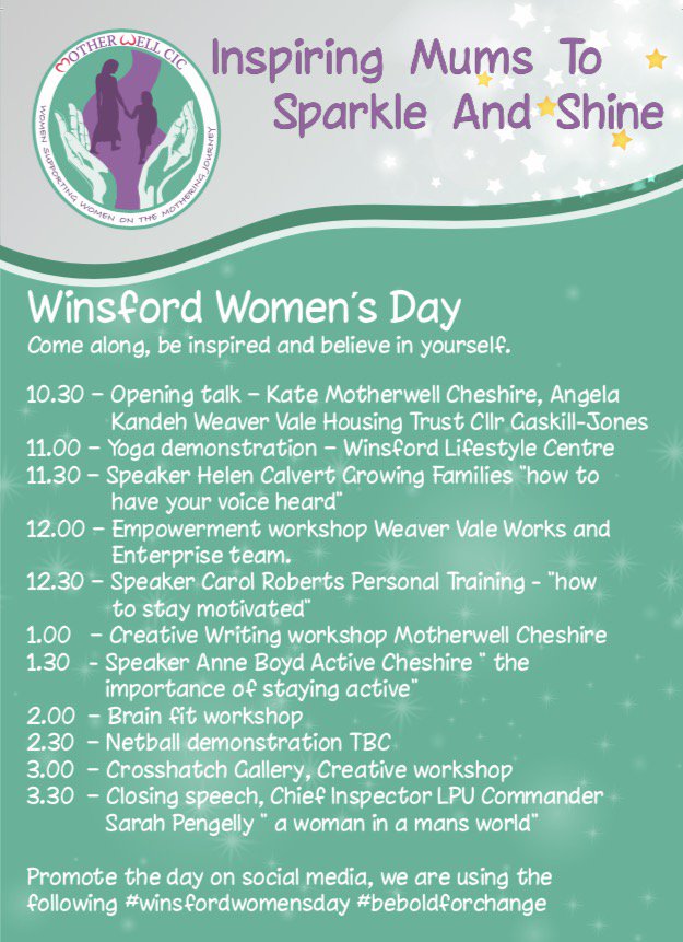 MotherwellCEO's tweet photo. Celebrating #internationalwomensday locally #beboldforchange #cheshire 
@BBCWomansHour @whjm @WhyNotChange @wibradiolive   #women together https://t.co/AjIMMsFzD3