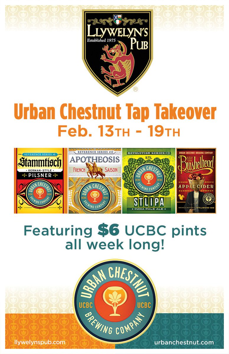 urbanchestnut's tweet photo. Our tap takeover at @SoulardLly runs all this week - get $4 pints during happy hour M-F 3-6PM! https://t.co/CxxDi8mO9O