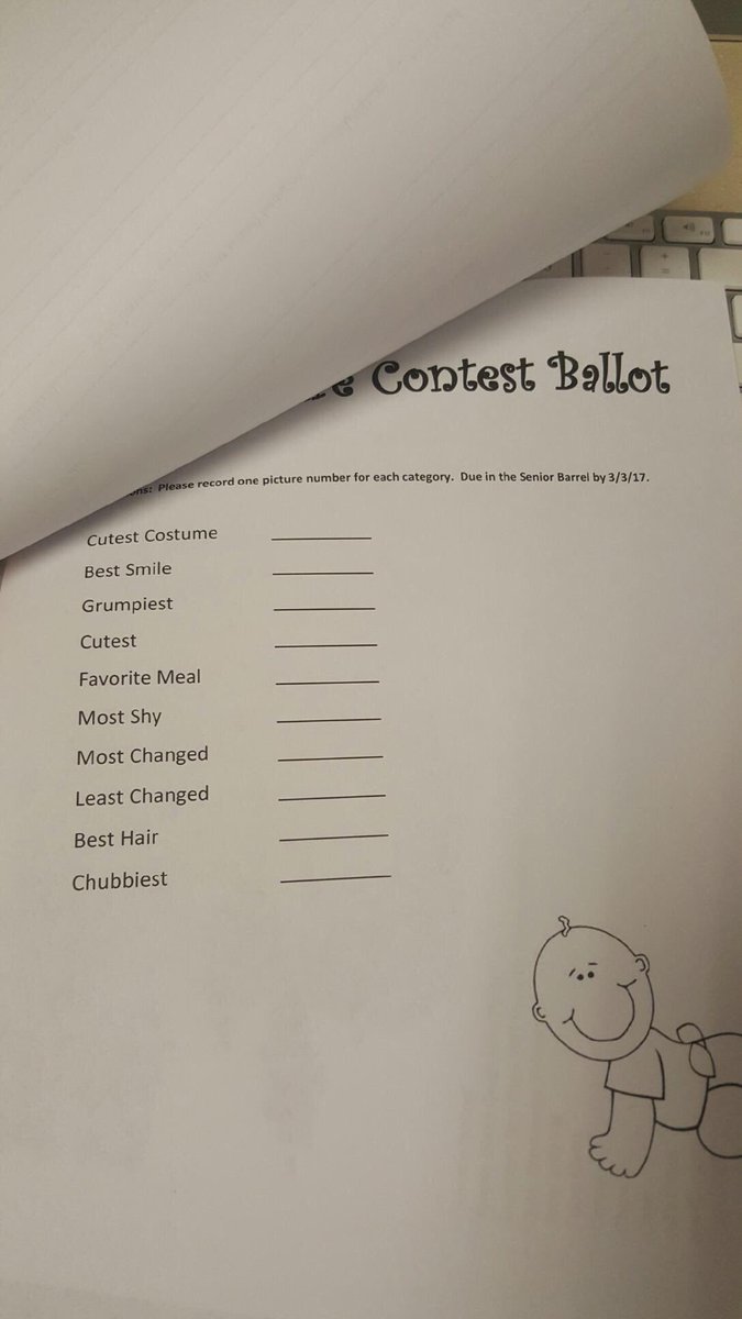 SENIORS: TOMORROW is the last day to submit your baby pictures! Make sure to get them in; here are the categories listed again🎉