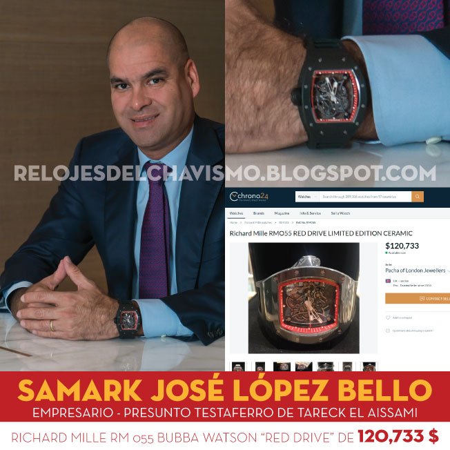 ProtestaGrafica's tweet photo. El polémico Samark López y su Richard Mille hecho en socialismo #RelojesDelChavismo https://t.co/MEMaTgtoSo https://t.co/iA1TqJex8H