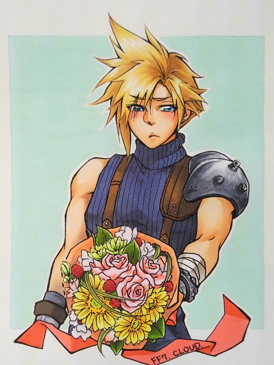 OmiSlashSoldier's tweet photo. @TroublesomeTifa to me... Soo..." Shows her the flowers "I went and bought you this.." https://t.co/ds2xjrQz4X