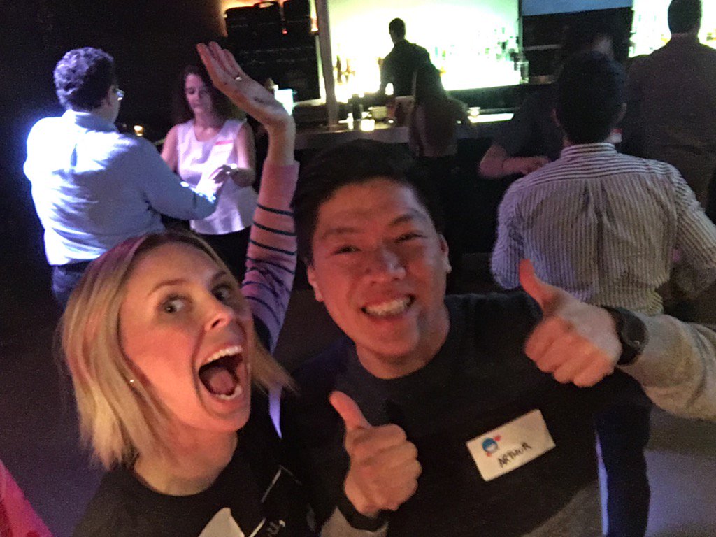 ohhey_itsbeth's tweet photo. @arthurkok2 and me are like "FREE SHOTS, WHAAAAAAT!!? " #ceridianvalentinesday https://t.co/v7KH2u48jR