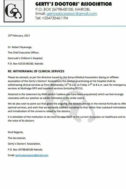 kipchumba_dr's tweet photo. Getrude's Children Hospital Doctors join the STRIKE

#DoctorsJailed 

#PrivateHospitalParalysis  

#FreeCBA7 https://t.co/y9VZDZv3yb