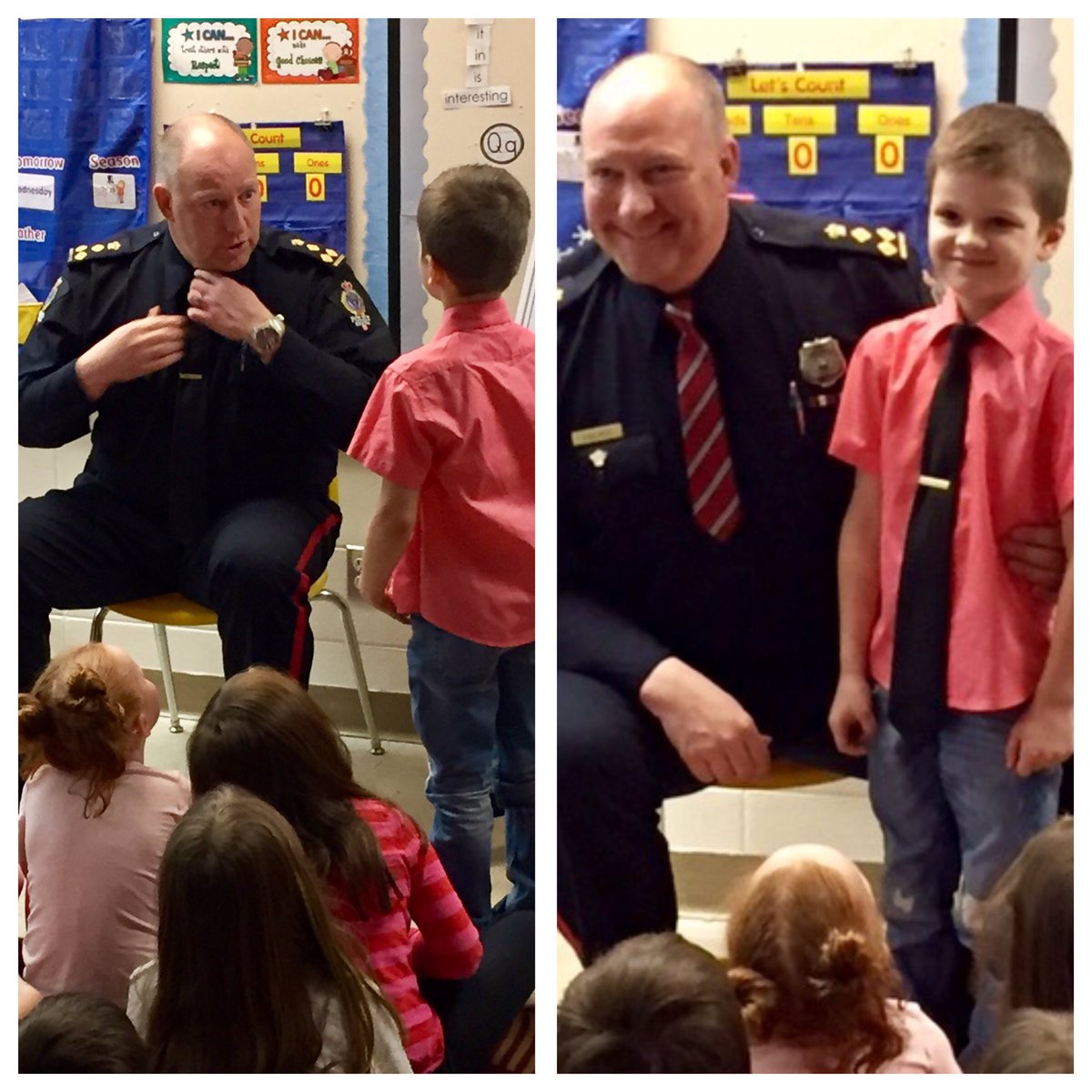 Realizing I wasn't dressed appropriately for Valentine's Day, I found a friend at WH Ford School today to "swap ties" and help me out!!