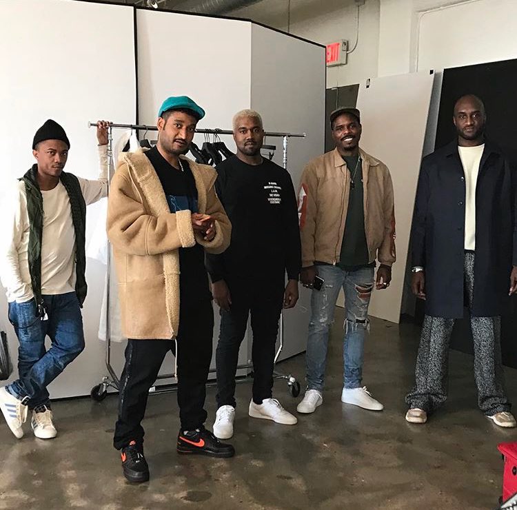 TeamKanyeDaily on X: Ibn Jasper, Don C, Kanye, Tracey and Virgil at  Splashlight Studios in NYC today.  / X