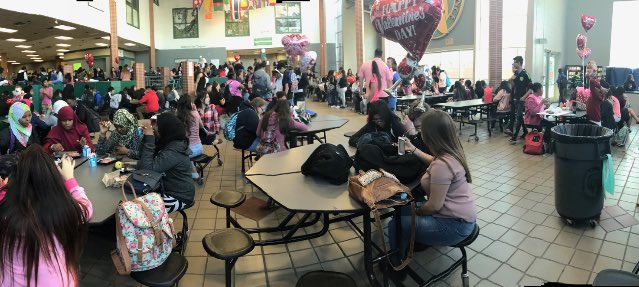 Almightytrojans's tweet photo. Look at all that pink!!! 
Thank you to everyone that participated👏🏻 
Tomorrow will be Jersey Day!! Don't miss out 
Happy Valentine's Day💞 https://t.co/odm9vLtKhb