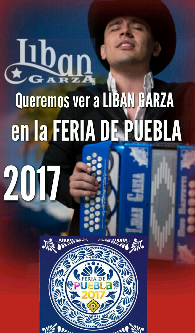 MundoRe_Puebla's tweet photo. Nos gustaría ver a @LibanGarza en el #ForoArtistico de la #FeriaPuebla2017 @FeriaPuebla #SiMeDasUnBeso #ParaQueTeAmenComoYo #MundoRedondo 🎤🎵 https://t.co/7YYnEKoXdy