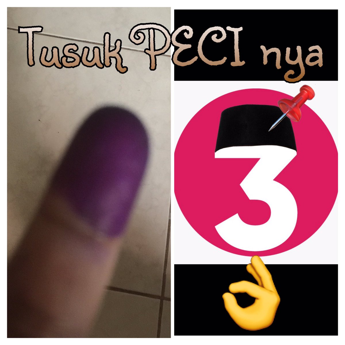 Ellieanis's tweet photo. #SayaCoblosPecinya3 😘😘😘 https://t.co/6acnNXafDe