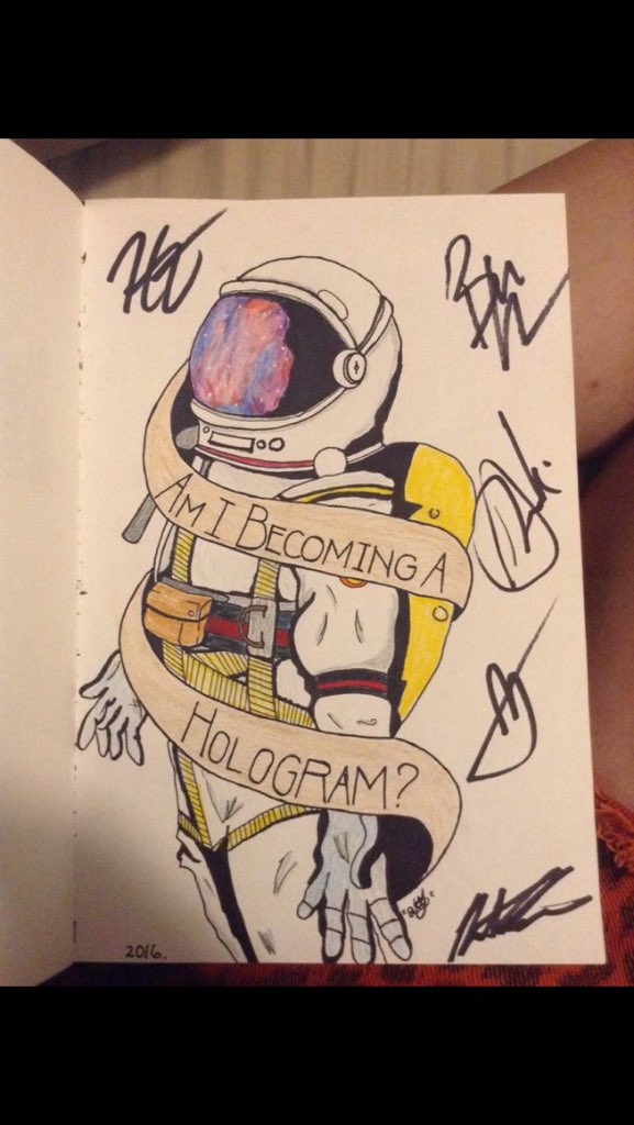 Remeber when I met <a href="/CrownTheEmpire/">Crown The Empire</a> at Warped in Cincinnati and they signed my drawing? I do. I was the happiest human ever. I still am. ✌🏼️