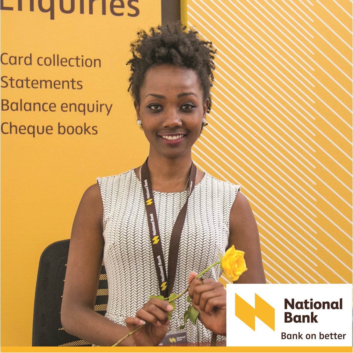 National_Bank's tweet photo. 1. Follow us. 2. Post picture of your valentine, tag us &amp; use #MyYellowValentine. 3. Photo with most RTs wins!! #NationalBankLove continues💛 https://t.co/ZYDzjuSUc2