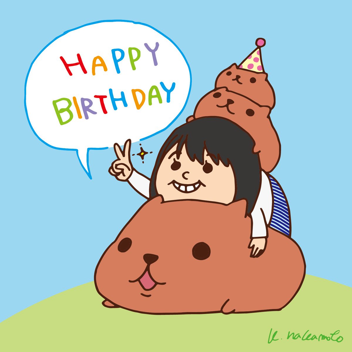 なかも Twitterren 誕生日イラスト リクエスト カピバラさん カピバラ イラスト イラスト基地 イラスト王国 イラストの森 イラスト完成 イラストレーター 絵 絵描きの輪 絵の島 創作の狼煙 拡散希望