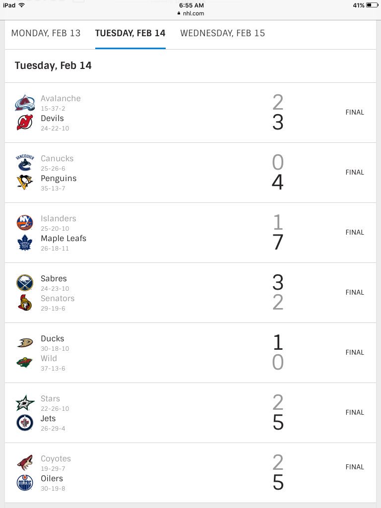 nhl scores saturday